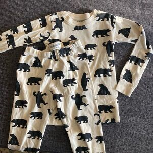 🐻 EUC Unisex Kids Black Bear Pajama Set, Boys 6
